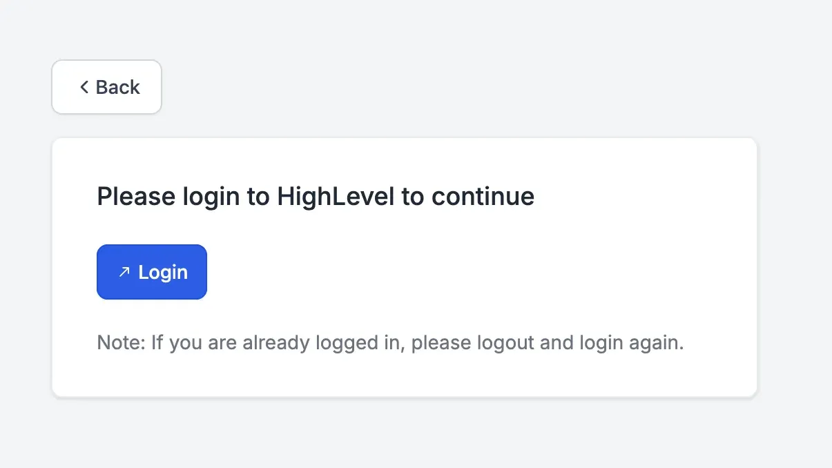 Log in to HighLevel