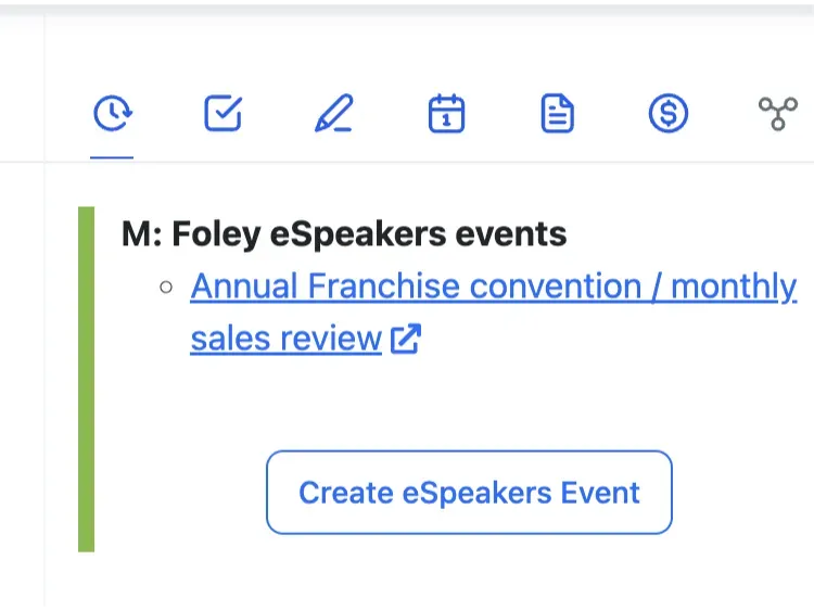 Click a linked event on a contact.